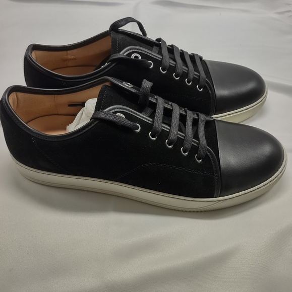 Lanvin Men's Sneakers, DBB1 Suede & Black Patent Leather - Picture 4 of 16